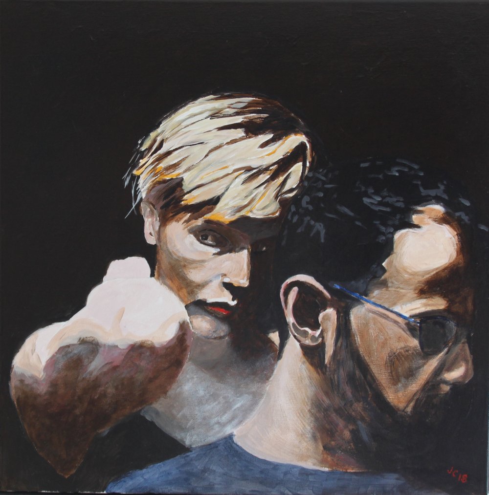 2018 Sonja og Felix, akryl på lærred, 50 x50