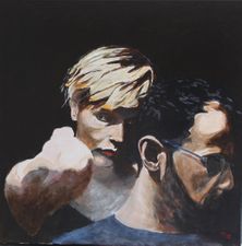 2018 Sonja og Felix, akryl på lærred, 50 x50