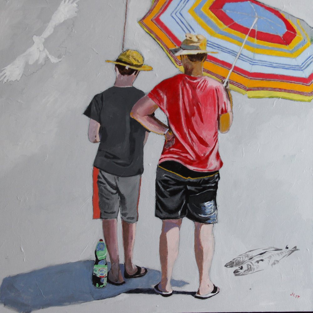 2018 Vieste Puglia, akryl på lærred, 70 x 70